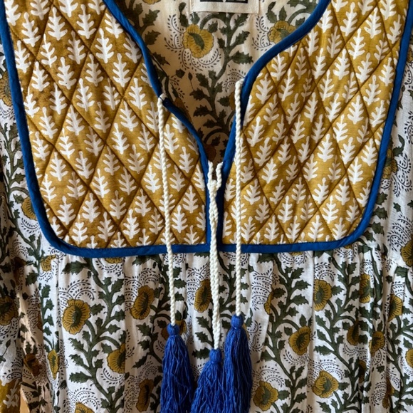 SZ Blockprints Tassle Dress - Gorgeous Fall Sheer! Worn once - Picture 2 of 9